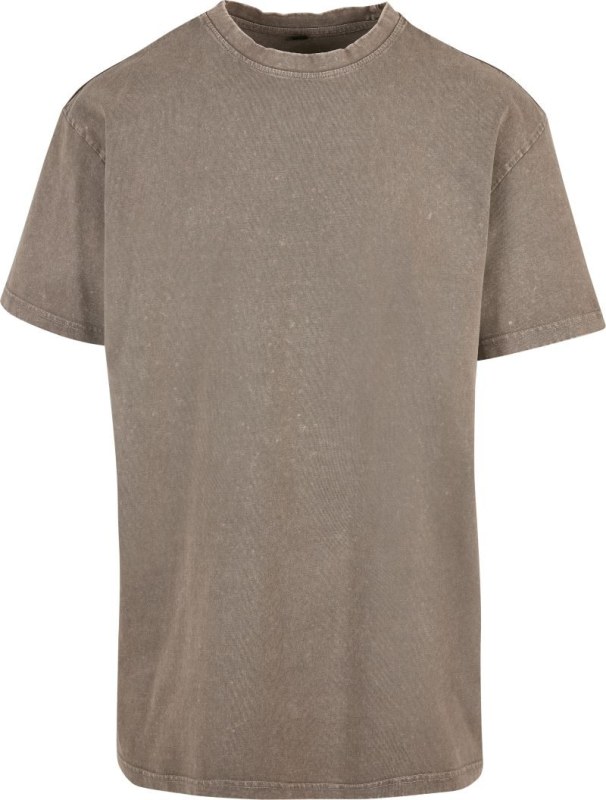 Build your Brand BY 189 Pánské tričko "Acid Wash" 56.0189 dark khaki - Pánské oblečení trička