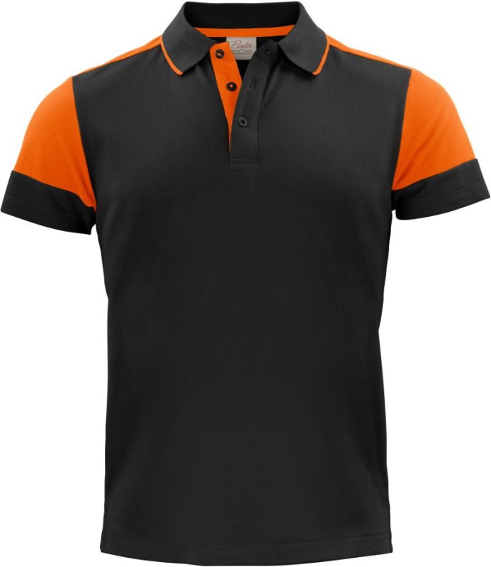 Printer Prime Polo Men Pánské piqué polo z těžké bavlny 61.5024 black/orange