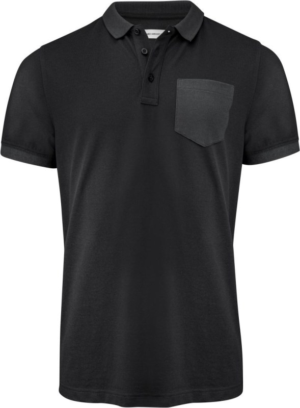 James Harvest Pinedale Polo Men Pánské piqué polo z&nbsp;těžké bavlny "Two-Tone" 62.5040 black - Pánské oblečení trička