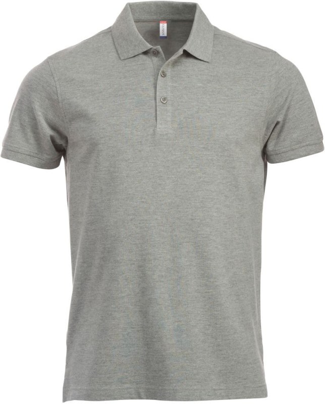 Clique Classic Lincoln S/S Pánské piqué polo z&nbsp;těžké bavlny 67.8244 grey melange - Pánské oblečení trička