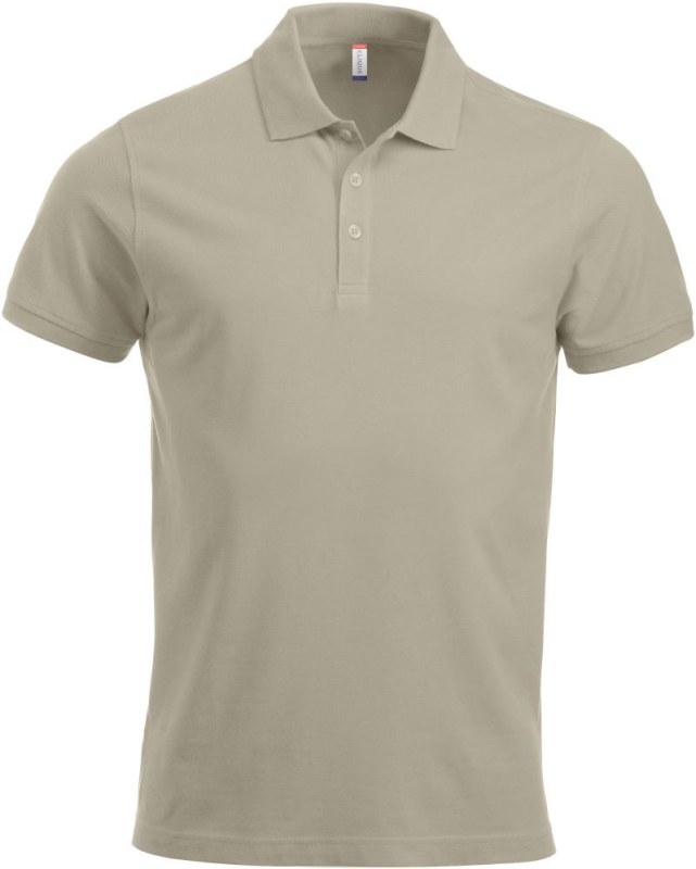 Clique Classic Lincoln S/S Pánské piqué polo z&nbsp;těžké bavlny 67.8244 light khaki - Pánské oblečení trička