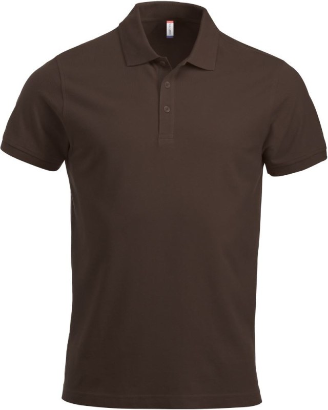 Clique Classic Lincoln S/S Pánské piqué polo z&nbsp;těžké bavlny 67.8244 dark mocca - Pánské oblečení trička