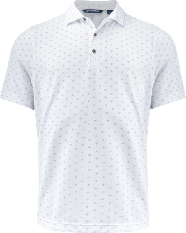 Cutter & Buck Virtue Polo Printed Men Pánské funkční polo "Printed" 68.4432 white - Pánské oblečení trička