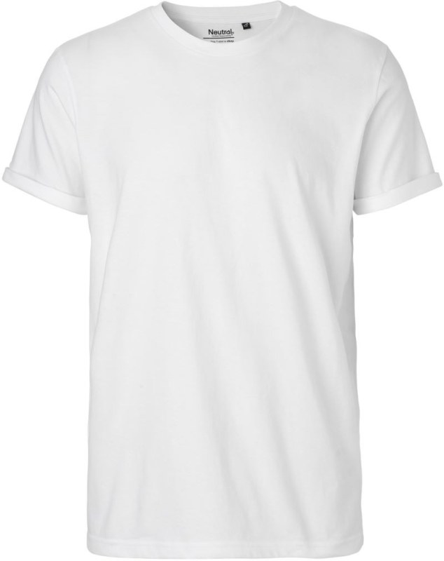 Neutral O 60012 Pánské bio tričko s ohrnutými rukávy 77.6012 white