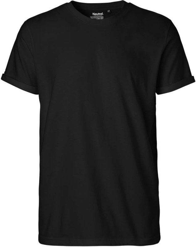 Neutral O 60012 Pánské bio tričko s ohrnutými rukávy 77.6012 black