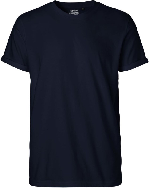 Neutral O 60012 Pánské bio tričko s ohrnutými rukávy 77.6012 navy
