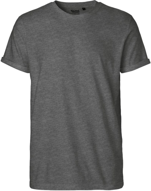 Neutral O 60012 Pánské bio tričko s ohrnutými rukávy 77.6012 dark heather