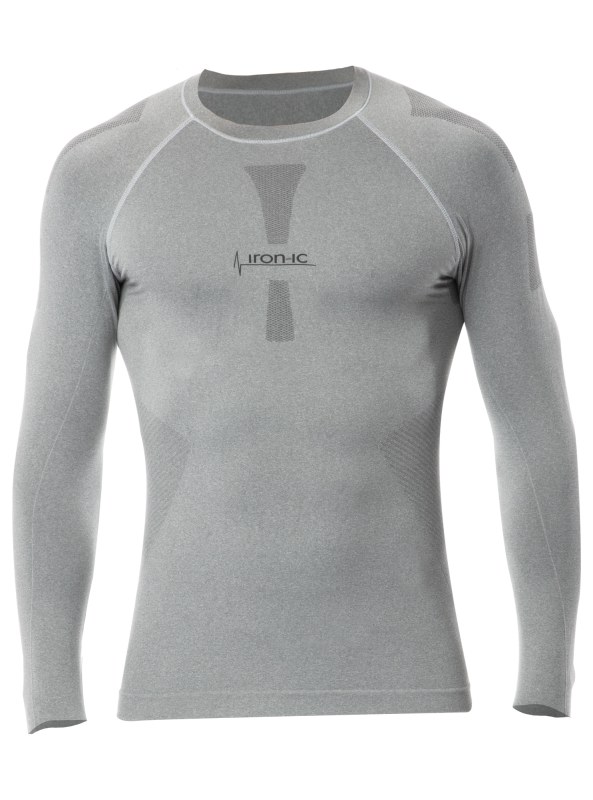 Pánské funkční tričko s dlouhým rukávem IRON-IC - šedá Barva: Šedá-IRN, Velikost