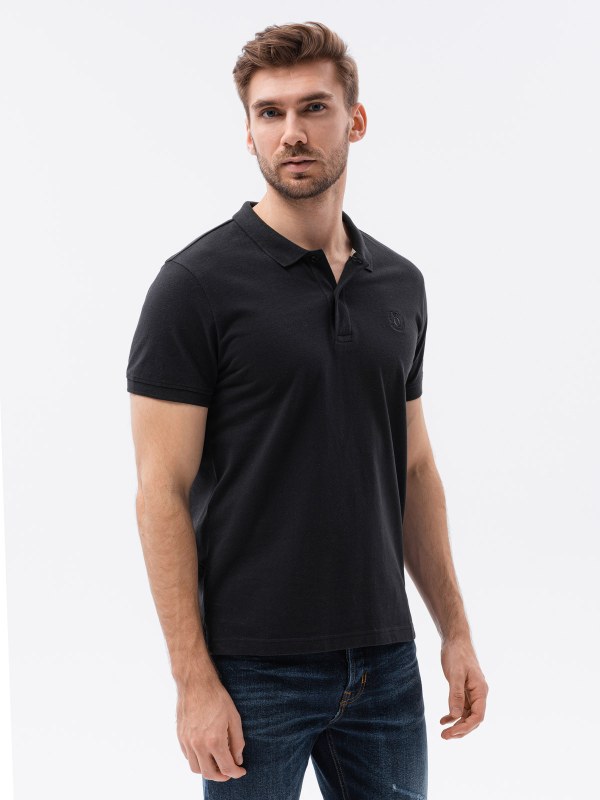 Ombre Polo trička S1374 Black - Pánské oblečení trička