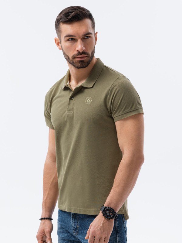 Ombre Polo trička S1374 Olive - Pánské oblečení trička