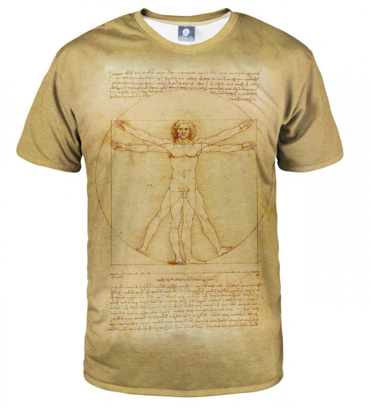 Aloha From Deer Vitruvian Man T-Shirt TSH AFD497 Žlutá barva - Pánské oblečení trička