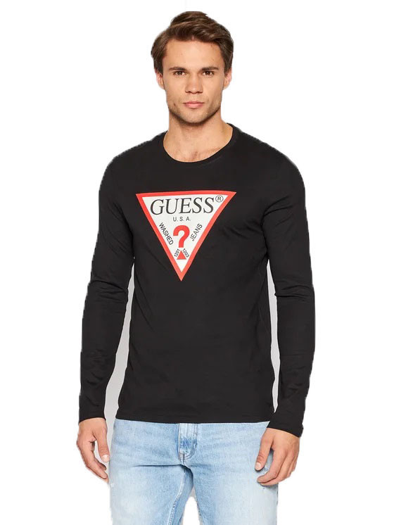 Košile Guess s dlouhým rukávem M2YI31I3Z11 JBLK Black - Pánské oblečení trička