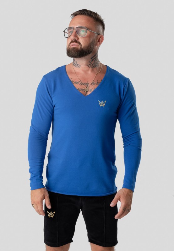 TRES AMIGOS WEAR Longsleeve Model 1 Blue - Pánské oblečení trička