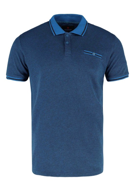 Tričko Volcano Polo T-Werto M35090-S23 Blue Melange - Pánské oblečení trička