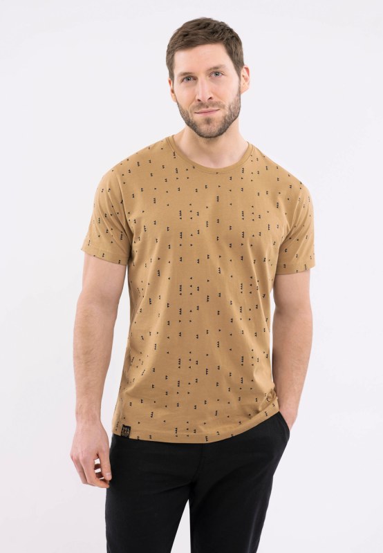 Volcano T-Shirt T-PIXI Beige - Pánské oblečení trička