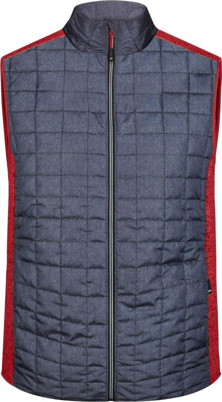 Daiber JN 740 Pánská pletená hybridní vesta 02.0740 red melange/anthracite melange - Pánské oblečení vesty