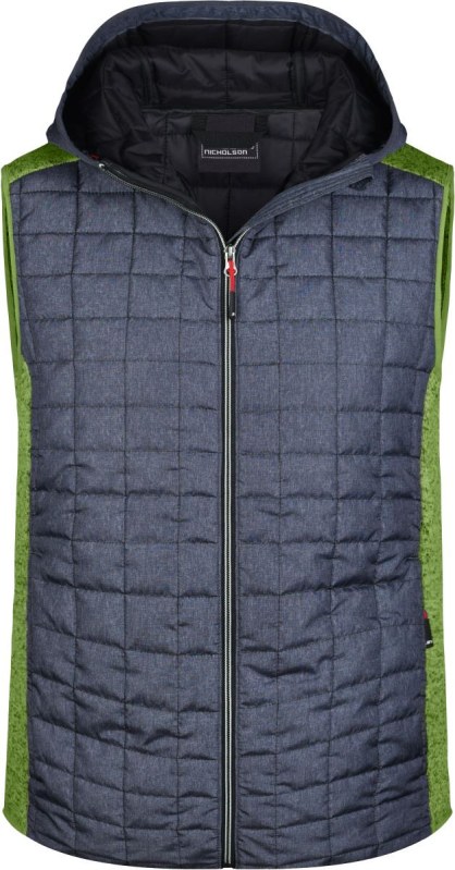 Daiber JN 768 Pánská pletená hybridní vesta 02.0768 kiwi melange/anthracite melange