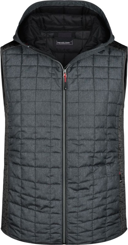 Daiber JN 768 Pánská pletená hybridní vesta 02.0768 grey melange/anthracite melange