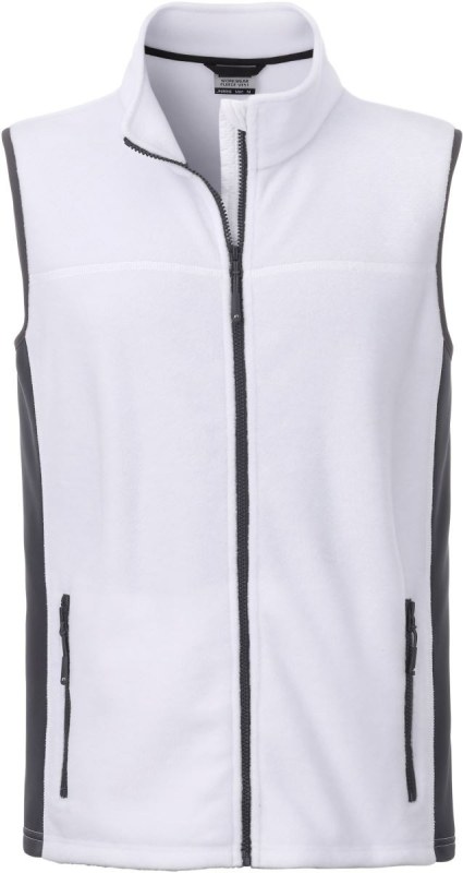 Daiber JN 856 Pánská pracovní fleecová vesta - Strong 02.0856 white/carbon