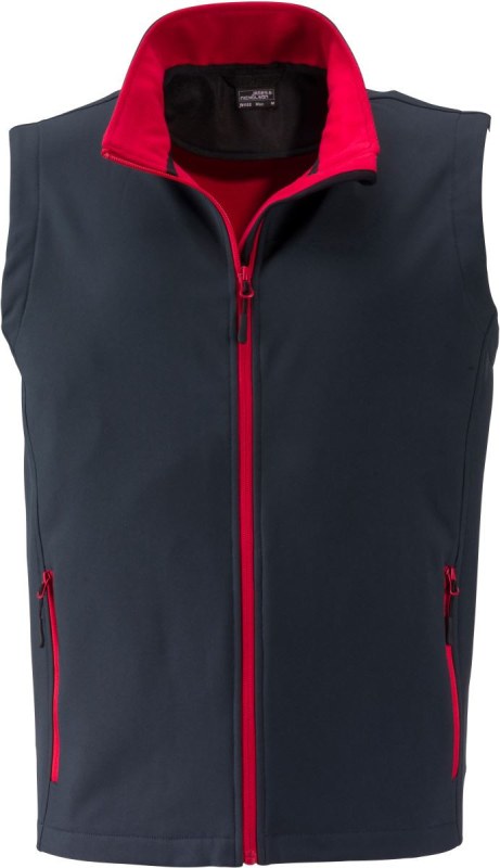 Daiber JN 1128 Pánská 2-vrstvá promo softshellová vesta 02.1128 iron grey/red