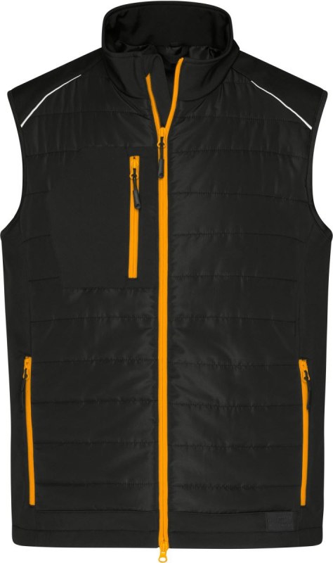 Daiber JN 1822 Pánská hybridní vesta 02.1822 black/neon orange - Pánské oblečení vesty