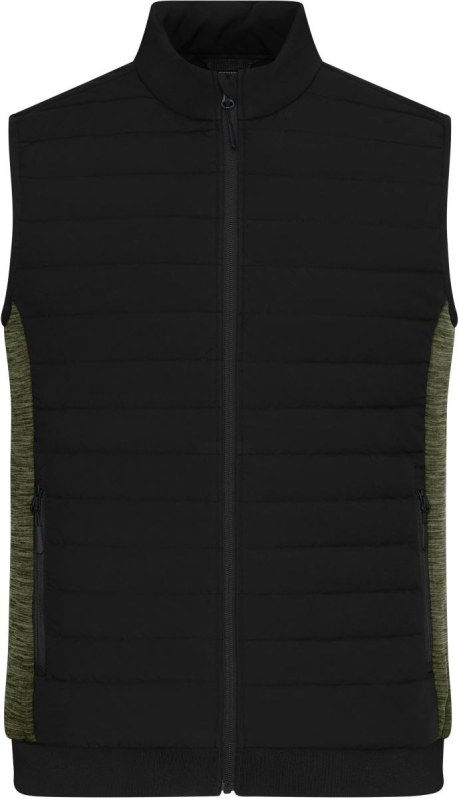 Daiber JN 1864 Pánská vesta s&nbsp;podšívkou 02.1864 black/olive melange - Pánské oblečení vesty