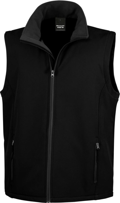 Result R 232M Pánská 2-vrstvá softshell vesta "Printable" 30.232M black/black - Pánské oblečení vesty