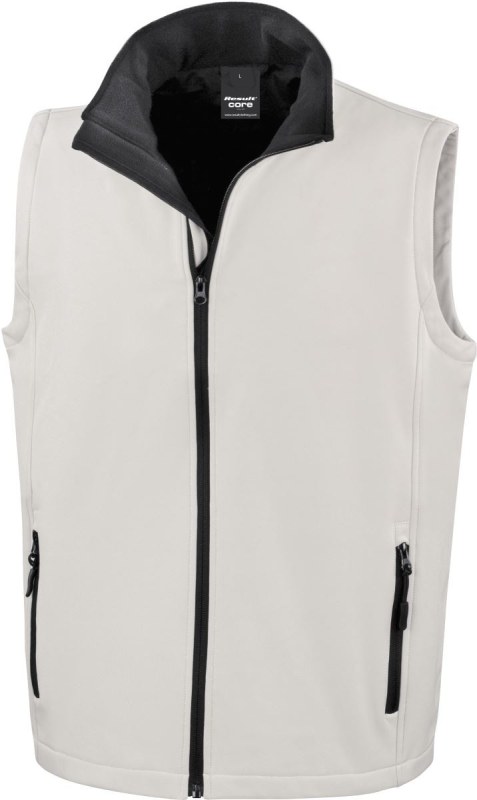 Result R 232M Pánská 2-vrstvá softshell vesta "Printable" 30.232M white/black - Pánské oblečení vesty