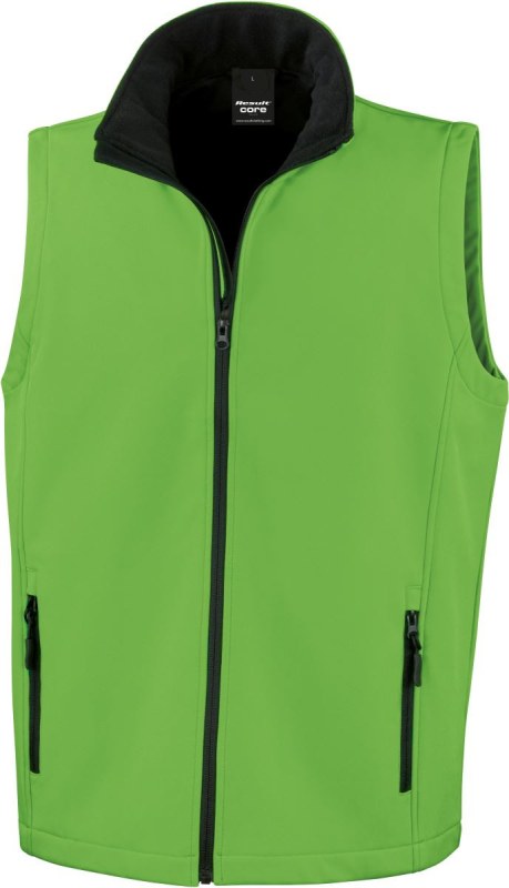 Result R 232M Pánská 2-vrstvá softshell vesta "Printable" 30.232M vivid green/black