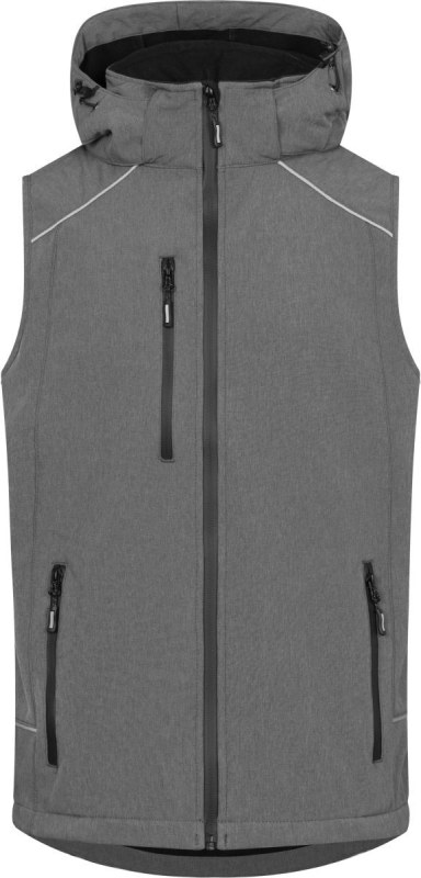 Promodoro 7840 Pánská 3-vrstvá softshellová vesta 40.7840 heather grey