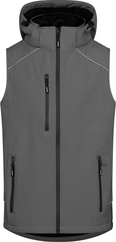 Promodoro 7840 Pánská 3-vrstvá softshellová vesta 40.7840 steel grey - Pánské oblečení vesty