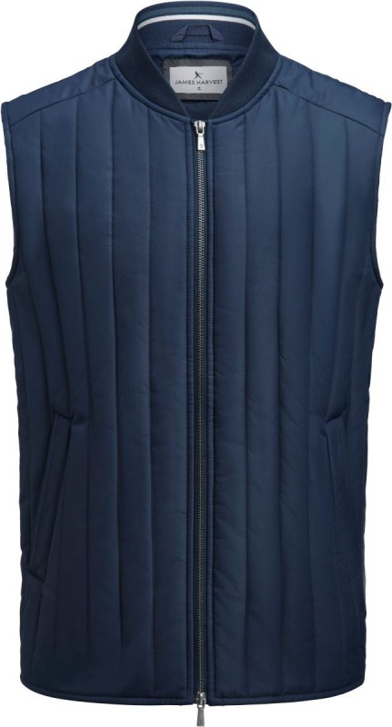 James Harvest Scarsdale Vest Men Pánská prošívaná vesta 62.1052 navy - Pánské oblečení vesty