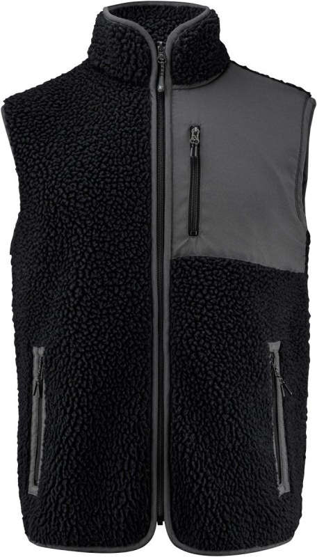 James Harvest Kingsley Fleece Vest Men Pánská fleecová vesta Sherpa "Two-Tone" 62.1501 black