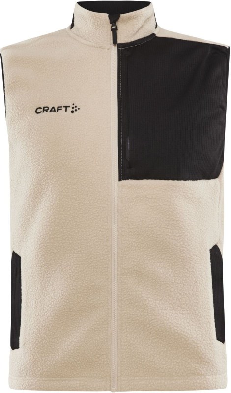 Craft Corporate ADV Pile Fleece Vest M Pánská fleecová vesta Sherpa 81.3810 ecru/black