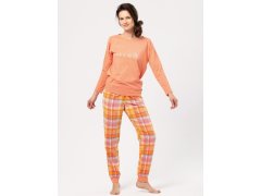 Pyžamo Key LNS 667 B24 Flanelové dlouhé/r S-XL dámské