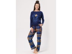 Pyžamo Key LNS 937 B24 Flanelové dlouhé/r S-XL dámské