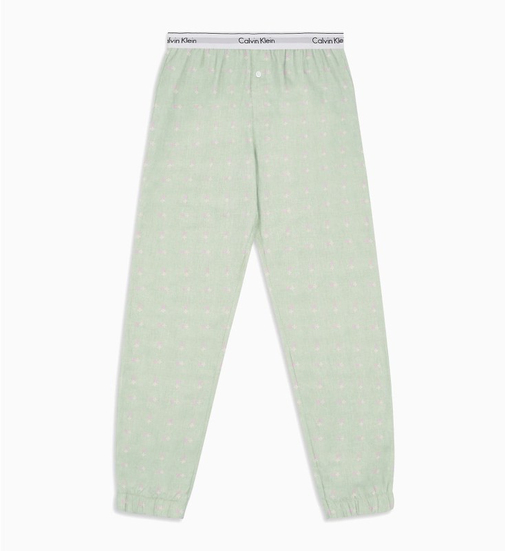 Dámské pyžamové kalhoty QS5934E-FPV zelená - Calvin Klein - Dámská pyžama