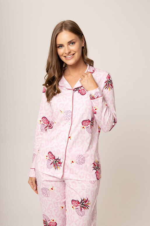Dámské pyžamo 175/062 růžová vzor - Karol - Dámská pyžama