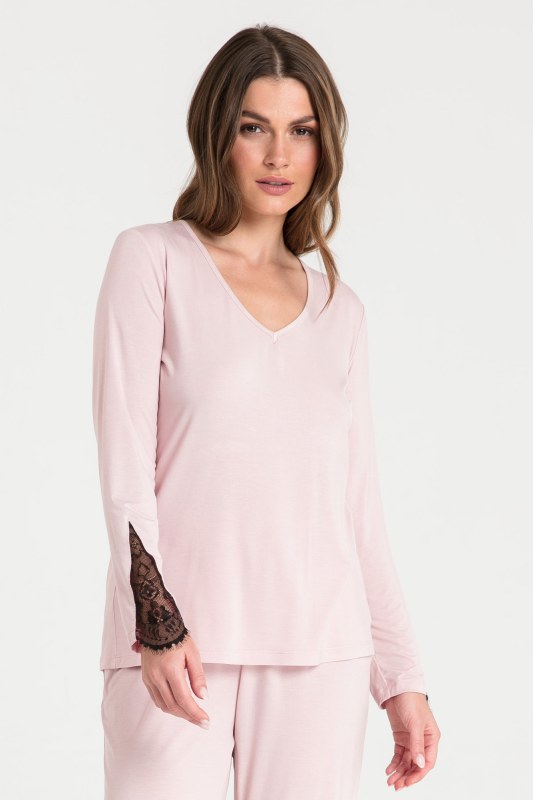 Dámský pyžamový Top LA072 Pudr růžová - LaLupa - Dámská pyžama