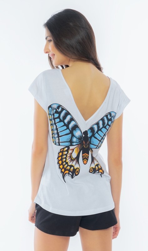 Dámské pyžamo šortky Velký motýl - Dámská pyžama