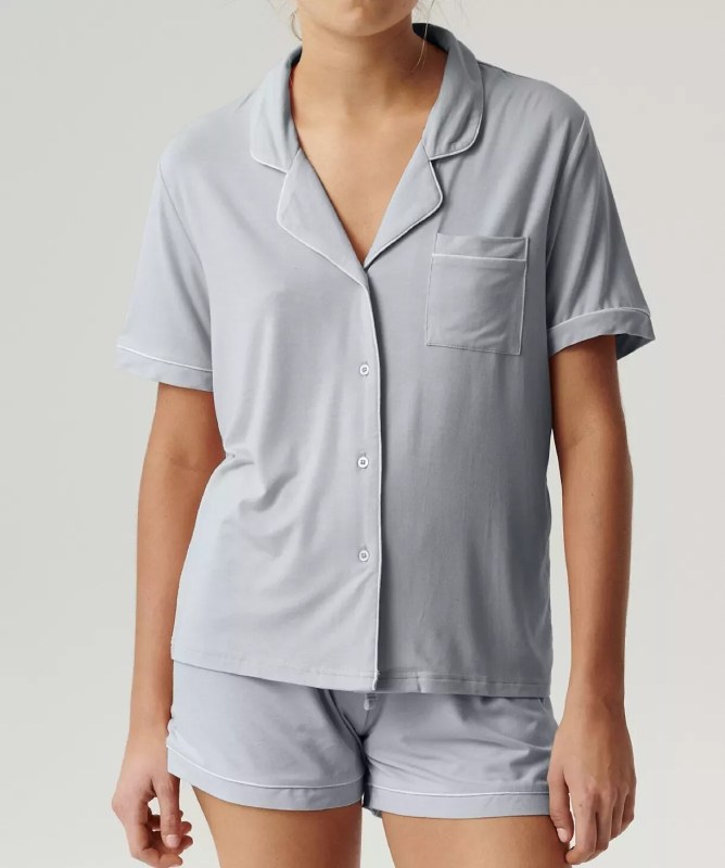 Pyžamo Atlantic NLP-496 kr/r S-2XL dámské rozepínací Pyžamo Atlantic NLP-496 kr/r S-2XL dámské rozepínací - Dámská pyžama