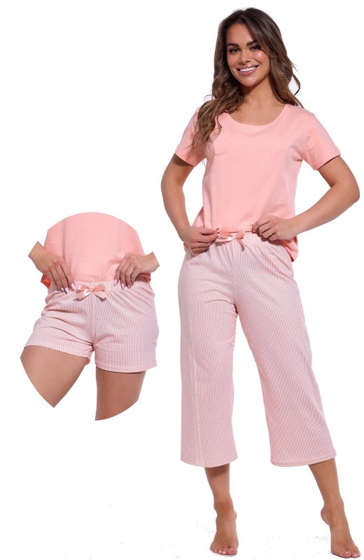 Dámské třídílné pyžamo Cornette 466/322 Cleo kr/r S-2XL Dámské třídílné pyžamo Cornette 466/322 Cleo kr/r S-2XL - Dámská pyžama
