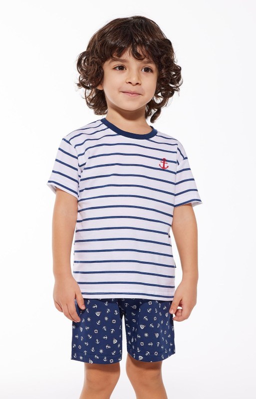 Cornette Young Boy pyžamo 802/111 kr/r Marine 134-164 - Dámská pyžama