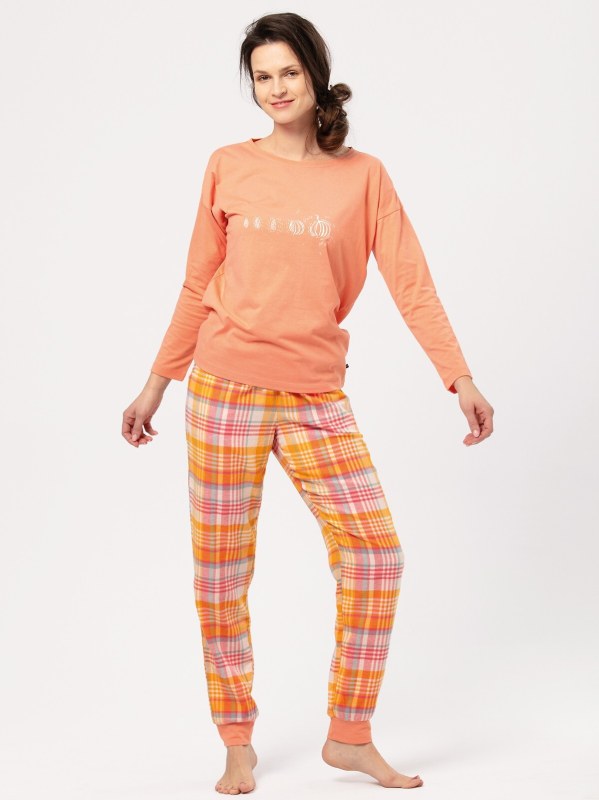 Pyžamo Key LNS 667 B24 Flanelové dlouhé/r S-XL dámské - Dámská pyžama