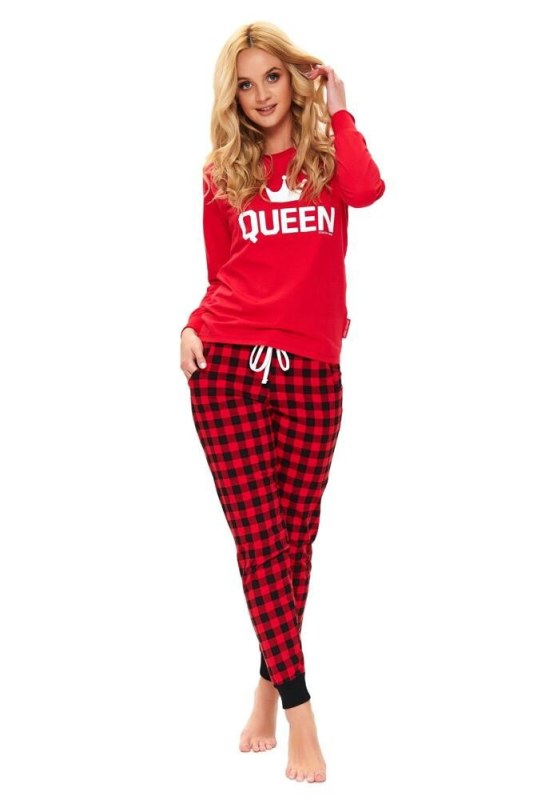Dámské pyžamo Queen červené dlouhé - Dámská pyžama