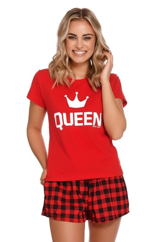Krátké dámské pyžamo Queen červené - Dámská pyžama