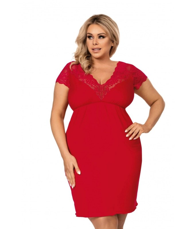 Dámská noční košilka Tess red plus - Donna Dámská noční košilka Tess red plus - Donna - Dámská pyžama košilky