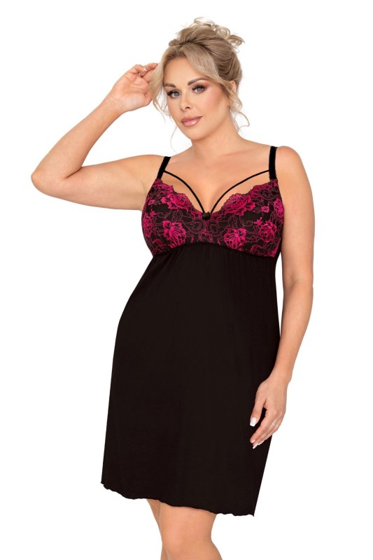 Dámská noční košilka Candy black plus - Donna Dámská noční košilka Candy black plus - Donna - Dámská pyžama košilky