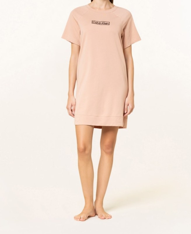 Dámská noční košile QS6800E TRK sv.hnědá - Calvin Klein - Dámská pyžama noční košile