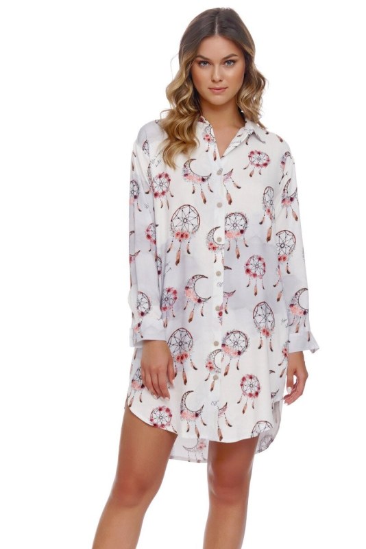 Dámská noční košile TM.4339 Ecru s potiskem - Doctor nap - Dámská pyžama noční košile
